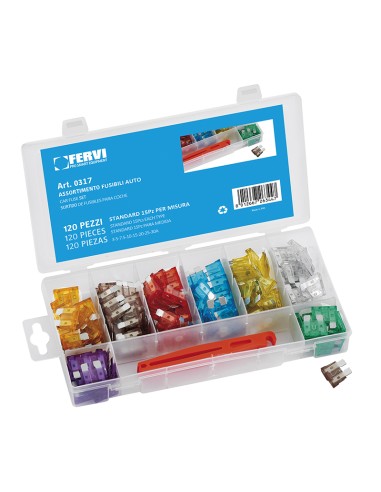Assortiment de 120 fusibles de voiture fusible auto fervi 0317