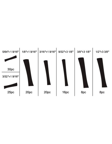 Assortiment 127 gaines rétrécir les tubes fervi 0380