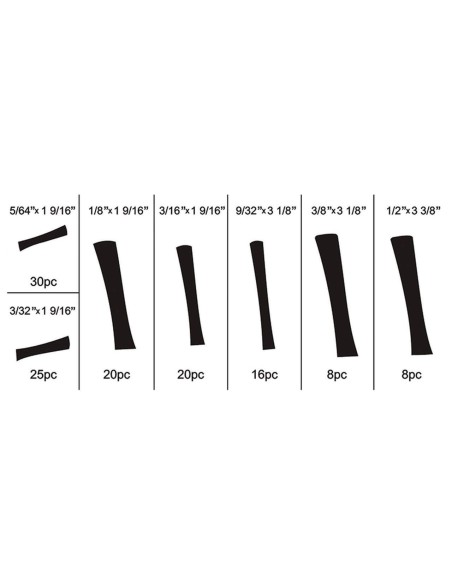 Assortiment 127 gaines rétrécir les tubes fervi 0380