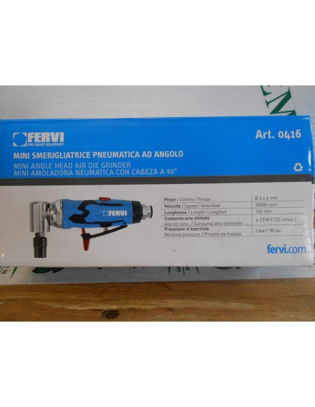 Meleuse pneumatique droite et d'angle 1/4" a air comprime fervi 0416