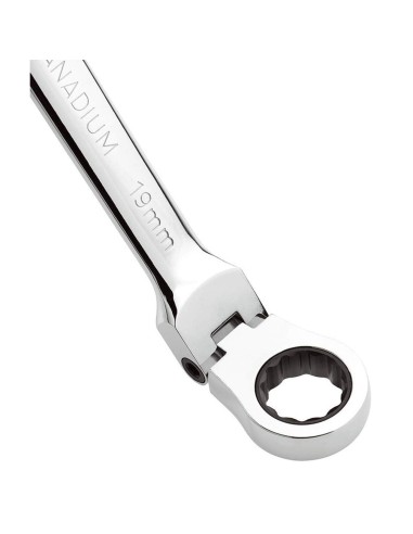 Coffre jeu 7 pièce clé plate à cliquet métrique reversble 8-19 mm fervi 0690/07p