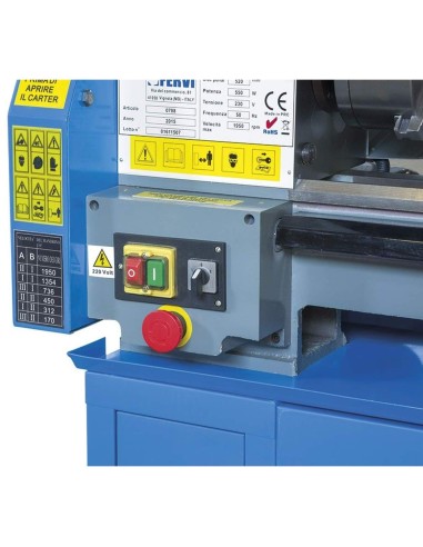 Tour à métaux d'étabil 520 mm avec variateur fervi 0708