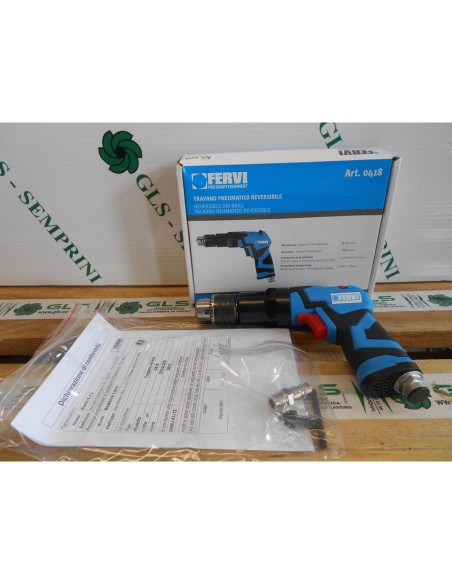 Perceuse pneumatique reversible 3/8" a mandrin 10 mm air comprime fervi 0418