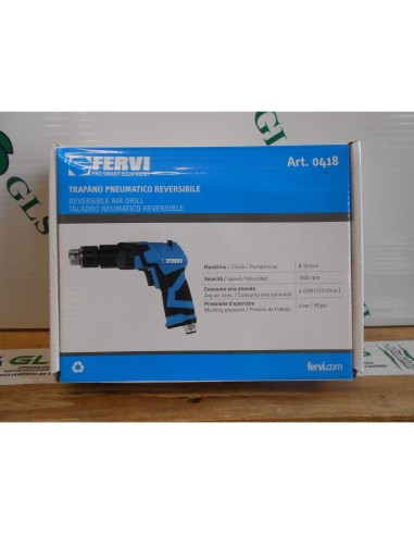 Perceuse pneumatique reversible 3/8" a mandrin 10 mm air comprime fervi 0418