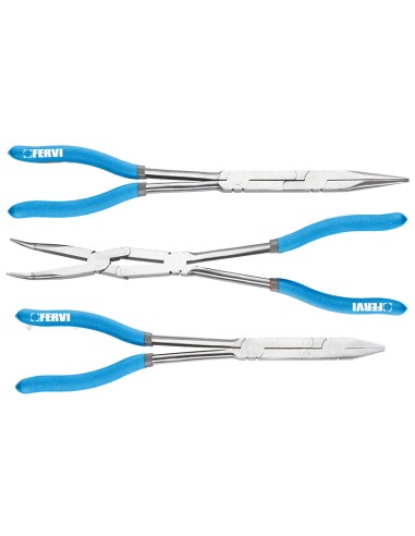 Jeu de 3 longues pince pinces avec joint double fervi 0872/p