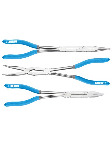 Jeu de 3 longues pince pinces avec joint double fervi 0872/p