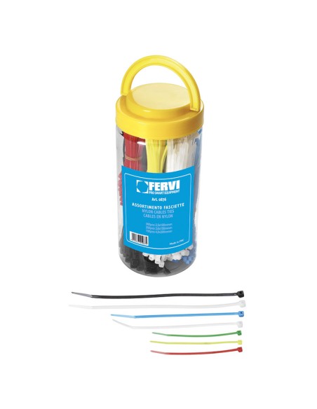 Liens de serrage colliers en plastique 650 pcs fervi 0876