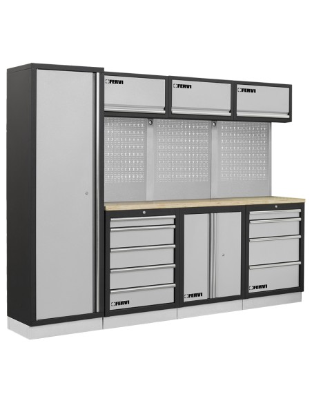 Mobiliers d'atelier ensemble etabli râtelier armoire garage fervi a007d