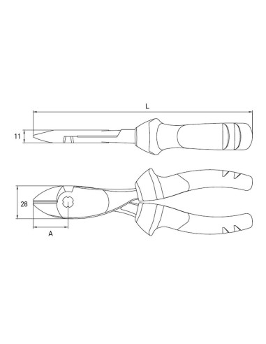 TRONCHESE A GRANDE EFFETTO TAGLIENTE DIAGONALE IN ACCIAIO 180 MM FERVI BE32/18