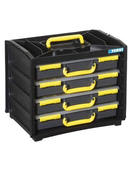 Caisse boîte à outils assortiment avec 4 malette tiroir fervi c313