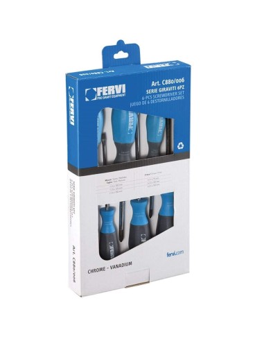 Jeu de 6 tournevis magnétique fervi c880/006