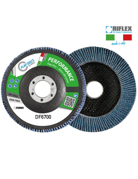 Disque abrrasif a lamelle 115 mm zirconium grain 40 fervi df6700.112