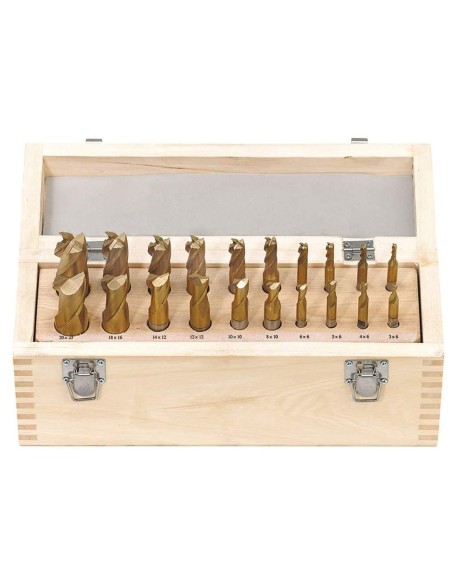 Jeu de 20 fraises carbure finition frontal 4 et 2 flûte acier hss fervi f001/20