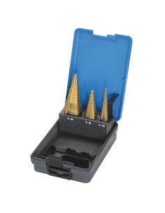 Jeu de 3 foret fraise etage conique hss t percage fervi f430