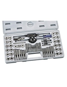 60 PI&Egrave;CES COFFRET TARAUDS ET FILI&Egrave;RES ACIER TUNGST&Egrave;NE METRIC UNC UNF FERVI M101