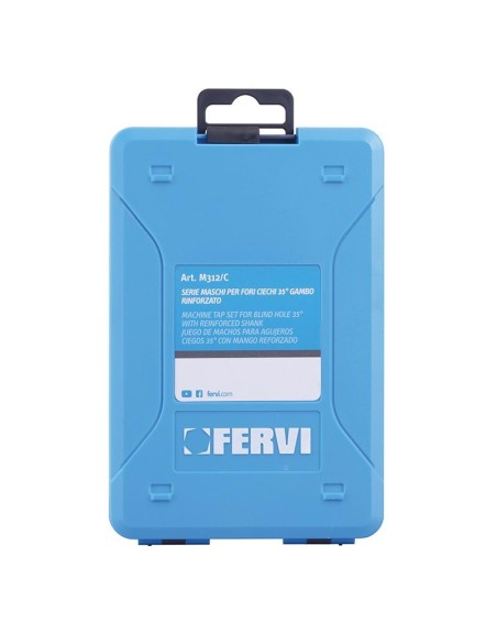 Coffret de tarauds hss serie mâle trous passants m3 à m12 fervi m312/c