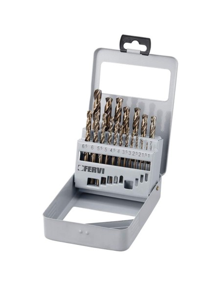 Foret forage acier briques set outil cobalt revêtement 1 - 10 mm fervi p067