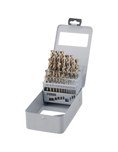 Foret forage acier briques set outil cobalt rev&ecirc;tement 1 - 13 mm fervi p069