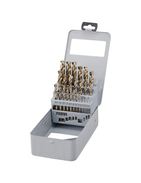 Foret forage acier briques set outil cobalt rev&ecirc;tement 1 - 13 mm fervi p069