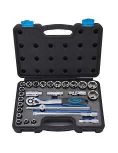 Coffret 27 pcs clé à cliquet douille 1/2" pouces fervi sn4p3n027