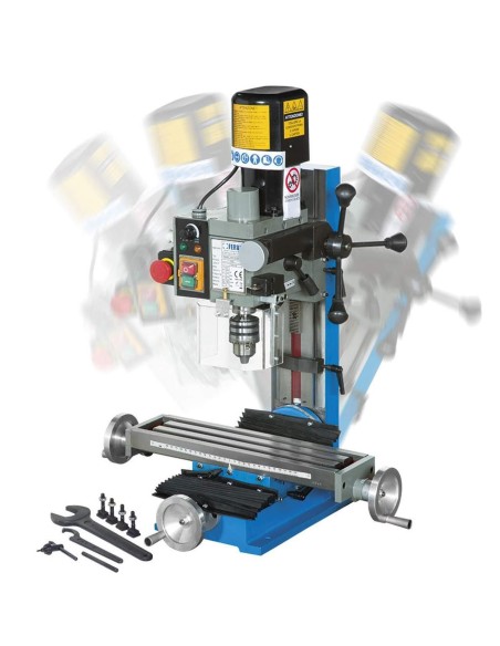 Fraiseuse perceuse vertical métal tête à incliner à engrenages fervi t058