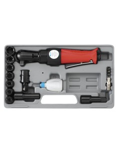 Set tournevis &agrave; cliquet pneumatique + accessoires outil air comprim&eacute; fervi 0046