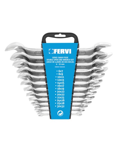 Clé plate set 12 pieces fervi 0222