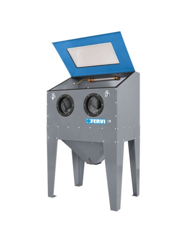 Cabine de sablage sableuse kit + pistole de sablage +gants fervi 0575s