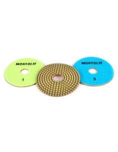 Jeu De 3 Disques Meules Résin Diamantée Montolit Pads Pdr Kit