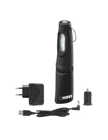 230V LAMPE À LED RECHARGEABLE MAGNETIQUE TORCHE PORTABLE FERVI 0889
