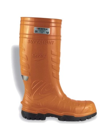 BOTTES DE SŽëCURITŽë TRAVAIL HAUTES PVC EMBOUT COQUŽë COFRA SAFEST ORANGE S5 CI SRC