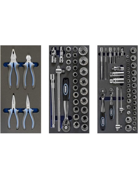 Chariot d'atelier avec outils caisse roulettes roulant servante fervi c960/cc01