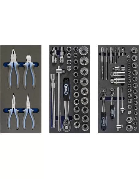 Chariot d'atelier avec outils caisse roulettes roulant servante fervi c960/cc01