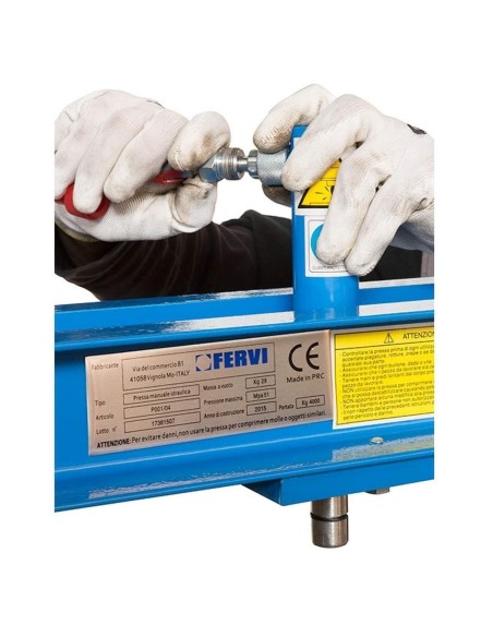 Presse hydraulique de banc avec piston mobile 4 tonnes fervi p001/04