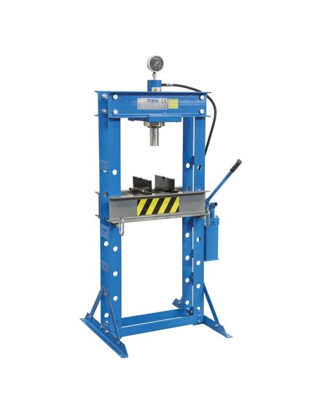 Presse d'atelier manuelle hydraulique piston mobile 30t 2 vitesses fervi p001/30