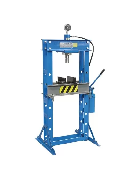 Presse d'atelier manuelle hydraulique piston mobile 30t 2 vitesses fervi p001/30