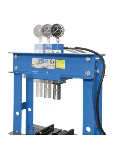 Presse d'atelier manuelle hydraulique piston mobile 30t 2 vitesses fervi p001/30