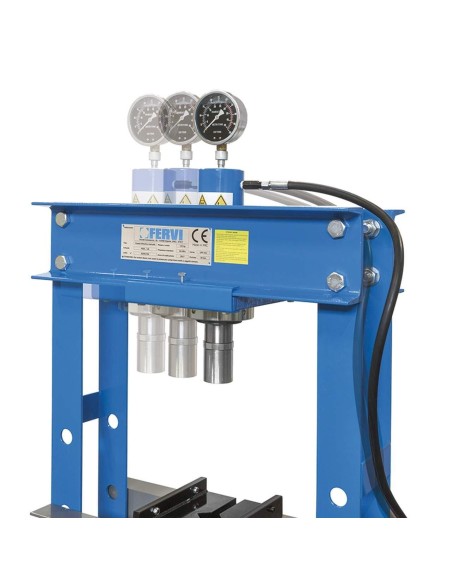 Presse d'atelier manuelle hydraulique piston mobile 30t 2 vitesses fervi p001/30