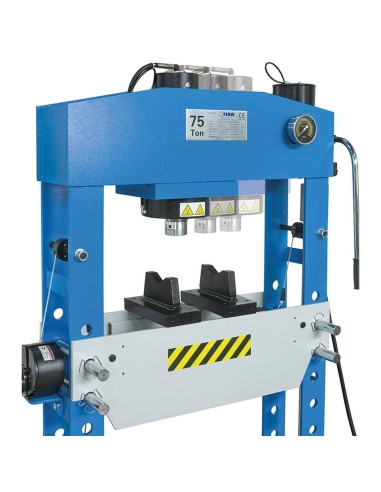 Presse hydraulique manuelle et pneumatique d'atelier 75 tonnes fervi p001/75