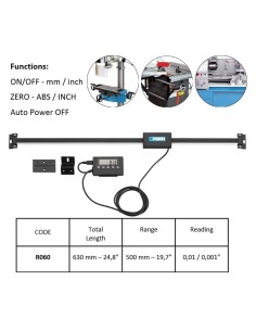 Affichage numérique multifonctions regle 630mm pour tour fraiseuse fervi r060