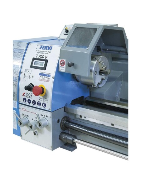 230 V TOUR À MÉTAUX D'ÉTABLI AVEC BANC VITESSE VARIABLE MONOPHASE FERVI T700V