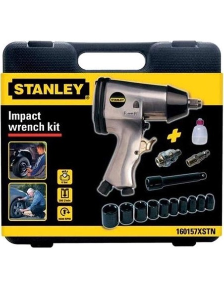 Kit Cle A Chocs Pneumatique&frac12;" Stanley Avec 10 Douilles