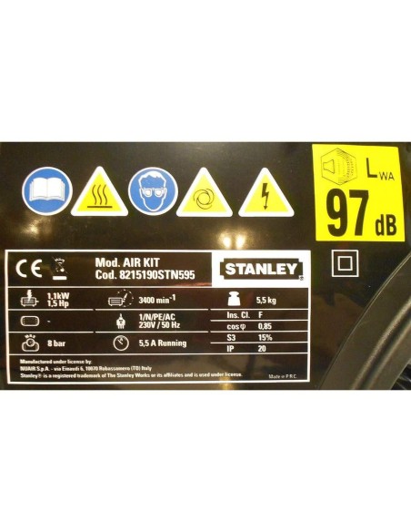 Compresseur Stanley Air Kit Portable Sans Reservoir 1,5 Hp 8 Bar