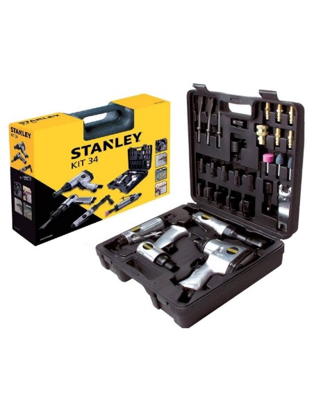 Stanley Kit 34 Pièces Accessoire Pneumatiques Compresseur D'Air Visseuse