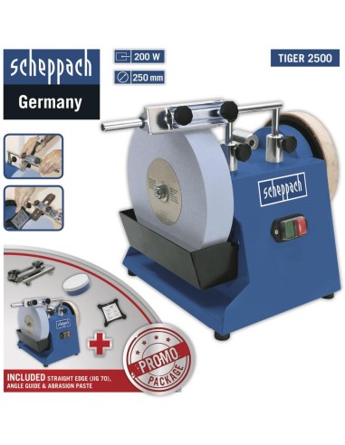Affûteuse À Eau Couteaux Ciseaux Scheppach Tiger 2500 + Accessoires