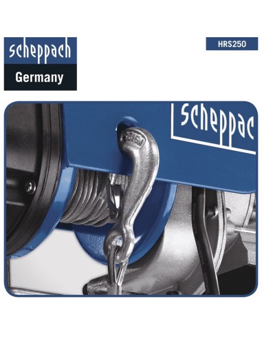 Palan Treuil Électrique 250 Kg Scheppach Hrs250 + Potence Pivotante 110 Cm