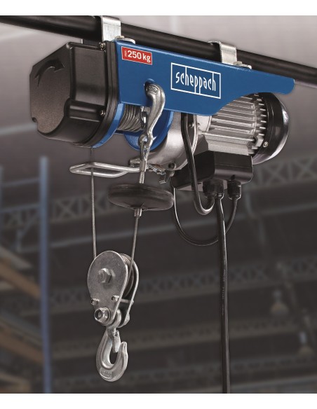 Palan Treuil Électrique 250 Kg Scheppach Hrs250 + Potence Pivotante 110 Cm