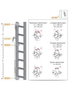 FIXATION HAUTE BASSE ET SYSTÈME DE TENSION ANCRAGE UNIVERSEL DELTAPLUS AN801