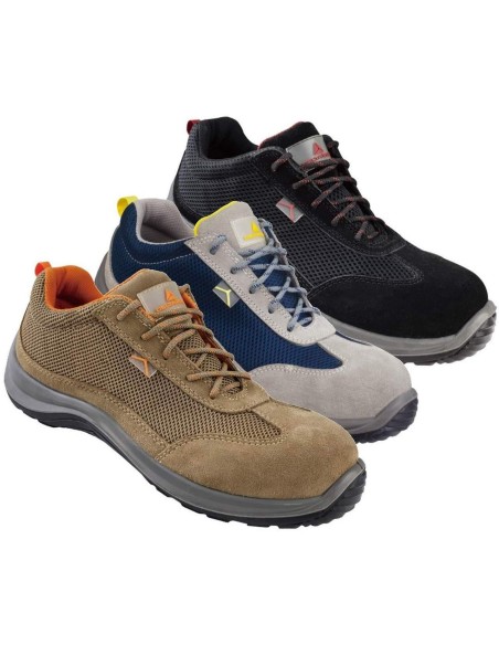CHAUSSURES BASSES DE SÉCURITÉ DE TRAVAIL EN CUIR ET MESH DELTAPLUS ASTI S1P SRC
