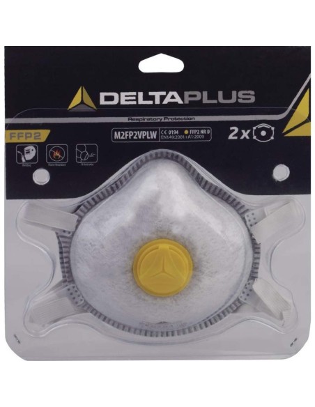 BOITE 2 DEMI-MASQUES MOULES FFP2 POUR VAPEURS ORGANIQUES DELTAPLUS M2FP2VPLW
